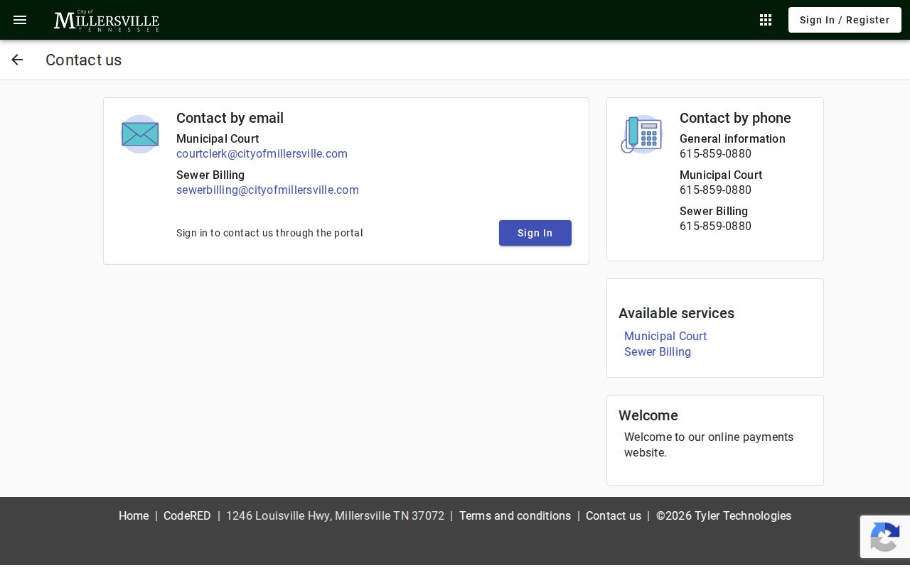 Millersville court docket clerk email and telephone contact