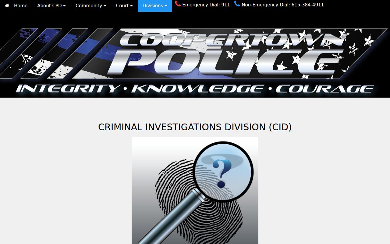 Coopertown Police clerk municipal docket preparation role